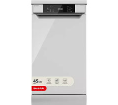 New Graded White Sharp QW-NS1CF49EW Freestanding Slimline Dishwasher RRP£319 T15