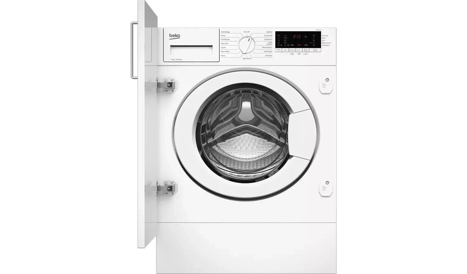 New Graded Beko WTIK7211 Integrated 7 kg 1200 Spin Washing Machine J2
