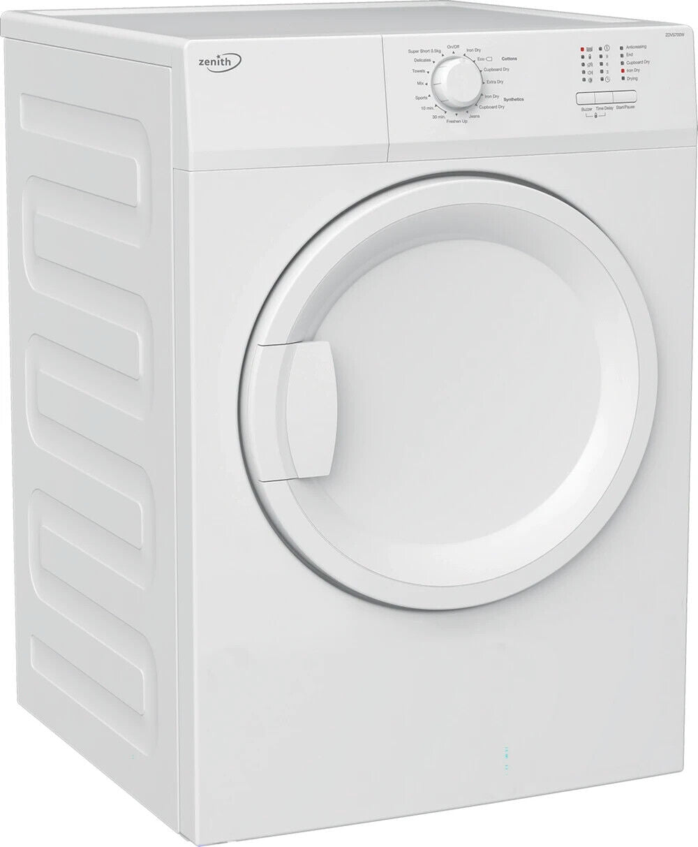 New Graded Zenith ZDVS700W 7Kg Vented Dryer RRP £259 N15