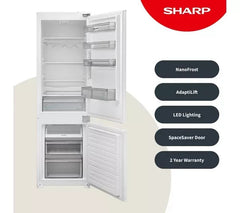 New Graded SHARP SJ-BE250M1XS-EN Integrated 70/30 Fridge Freezer RRP£379 R32