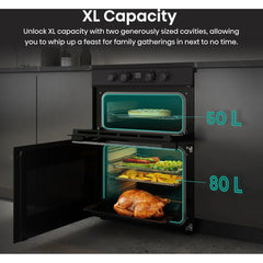 New Graded Hisense Hi6 Max HDCEIT6C20B 60cm Double Oven Electric Cooker F56