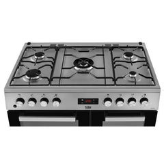 New Graded Beko KDVF90K 90cm Dual Fuel Range Cooker - Black Y53