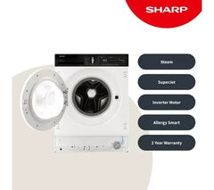 New Graded SHARP ES-NIH714BWA Integrated 7 kg 1400 Washing Machine RRP£399 K19