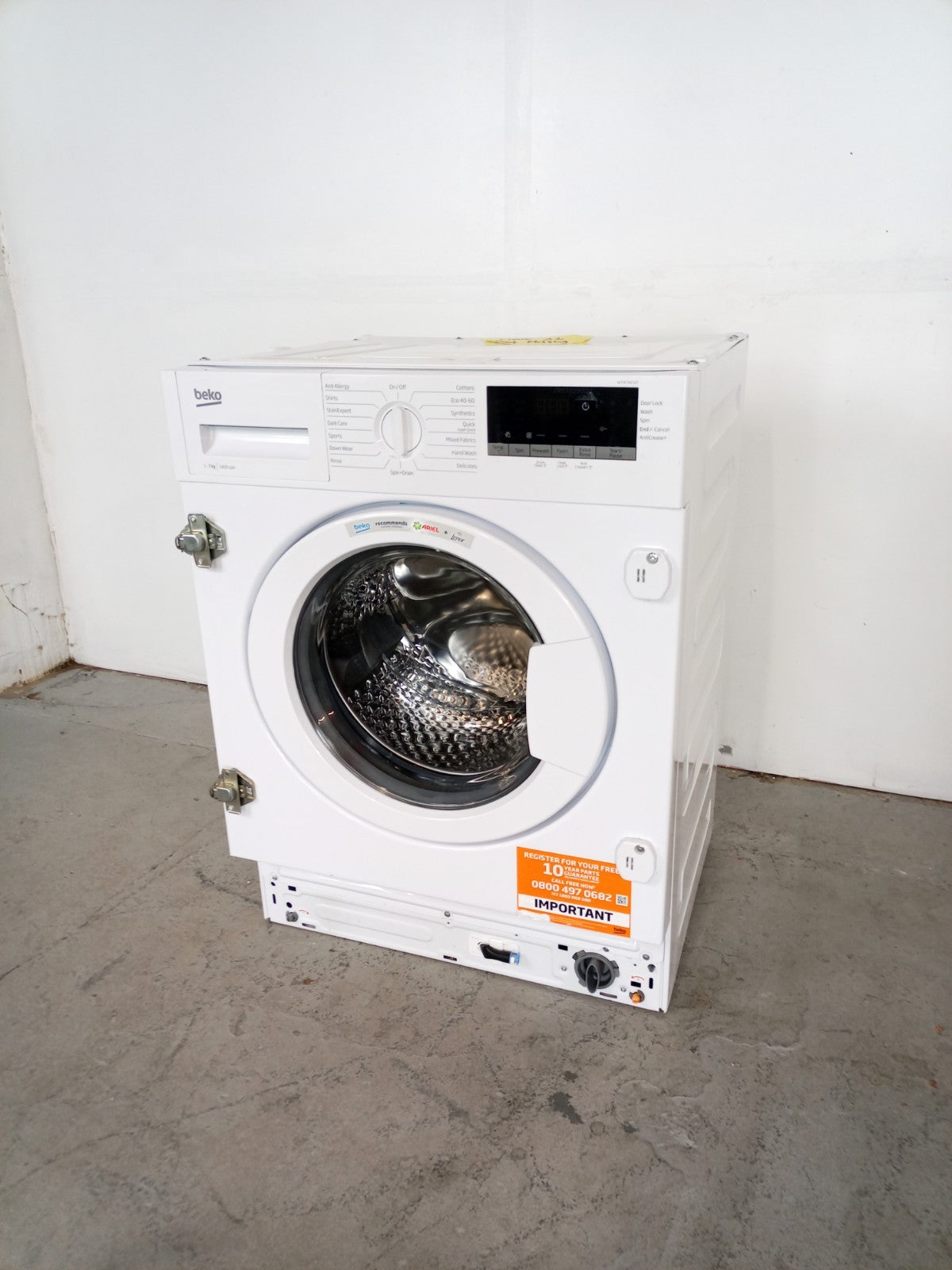 New Graded Beko WTIK74151F Integrated 7 kg 1400 Spin Washing Machine Y16
