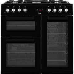 New Graded Beko KDVF90K 90cm Dual Fuel Range Cooker - Black Y53