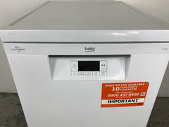 New Graded Beko HygieneIntense BDFS16020W Slimline Dishwasher - White - F33