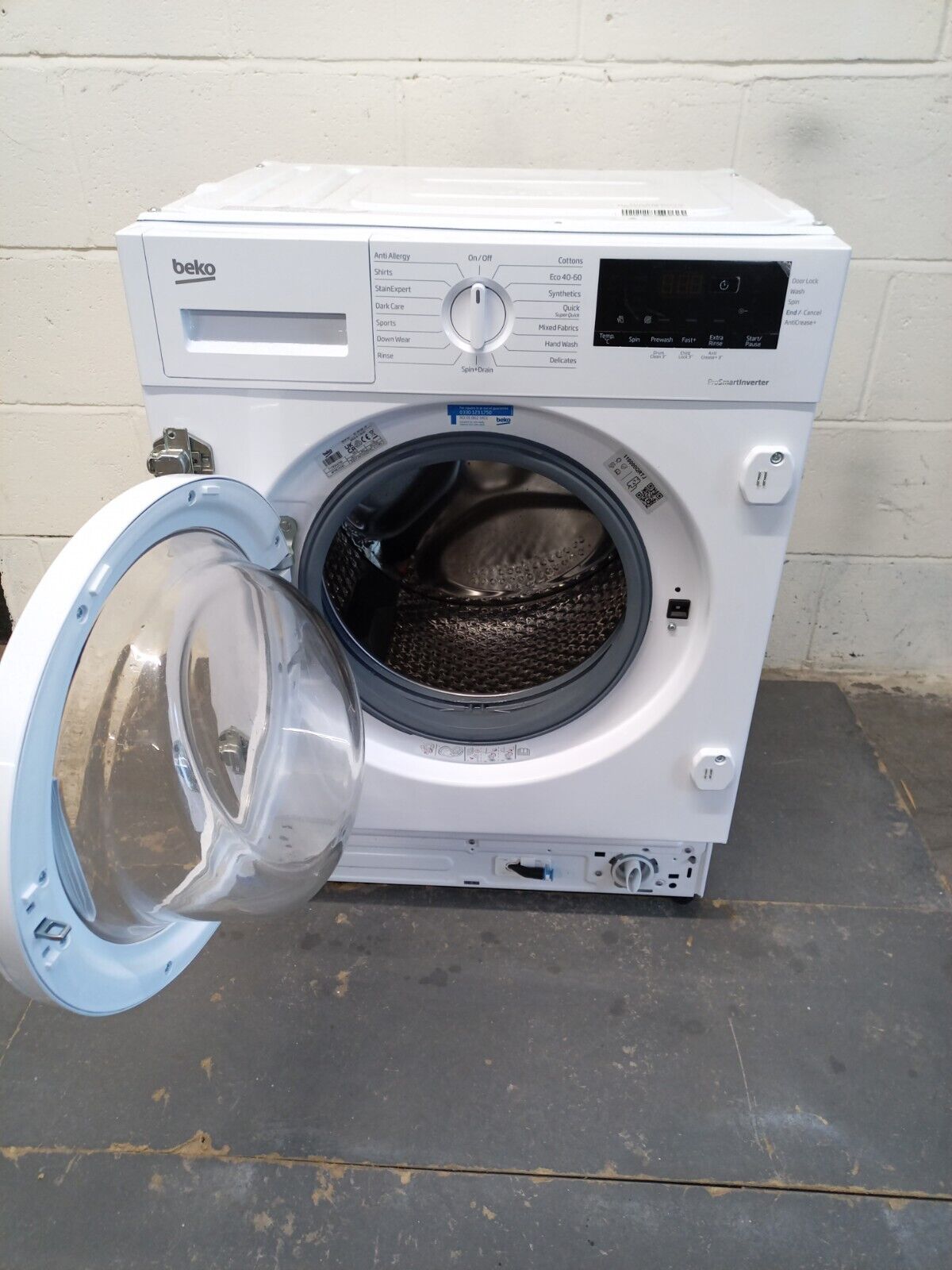 New Graded Beko WTIK7211 Integrated 7 kg 1200 Spin Washing Machine J2