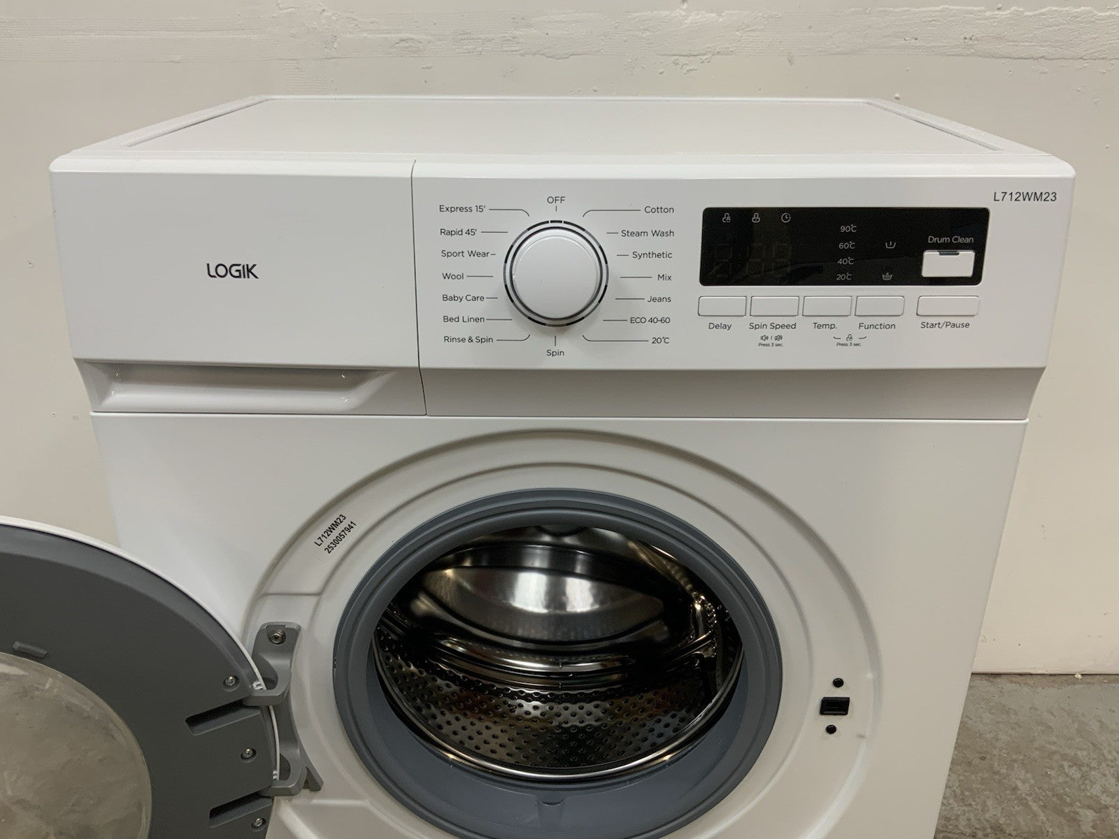 New Graded LOGIK L712WM23 7 kg 1200 Spin Washing Machine - White RRP£239 P65