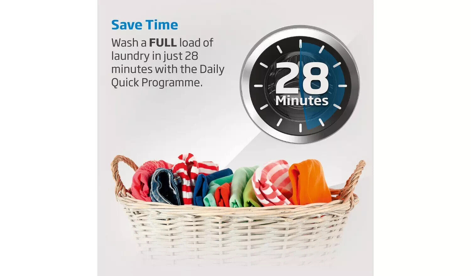 New Graded Beko WTIK7211 Integrated 7 kg 1200 Spin Washing Machine J2