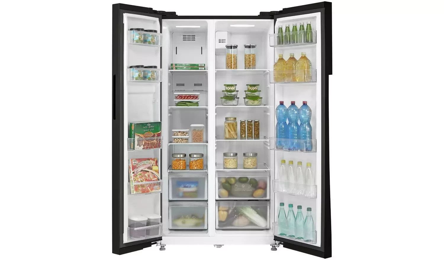 New Graded Bush MESBSB23E American Fridge Freezer - Black RRP £529 K69