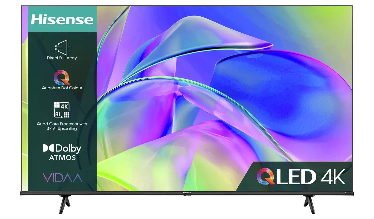 New Graded Hisense 55E7KQTUK 55"  Smart 4K UHD HDR QLED Freeview TV