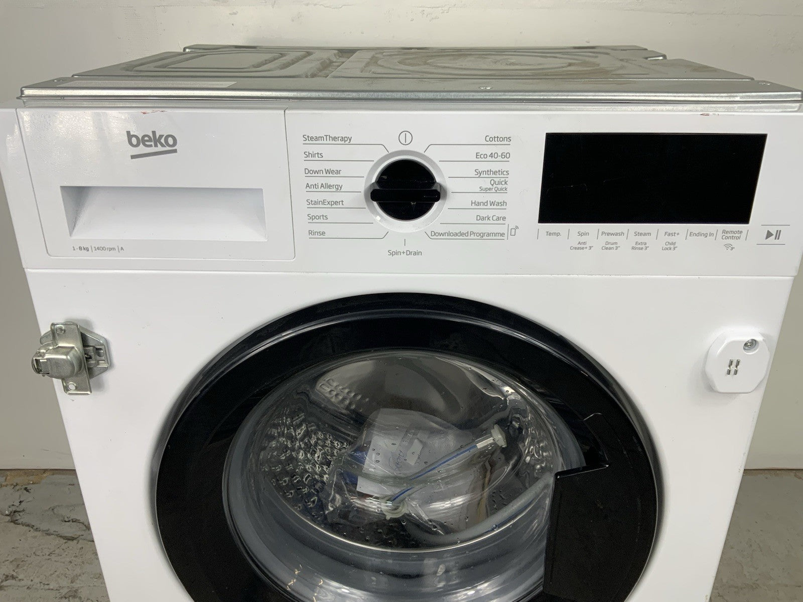 New Graded Beko WTIK84122F Integrated 8kg 1400 Spin Washing Machine rrp£429 Y61