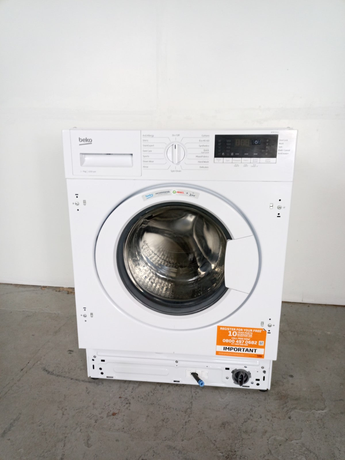 New Graded Beko WTIK7211 Integrated 7 kg 1200 Spin Washing Machine Y14