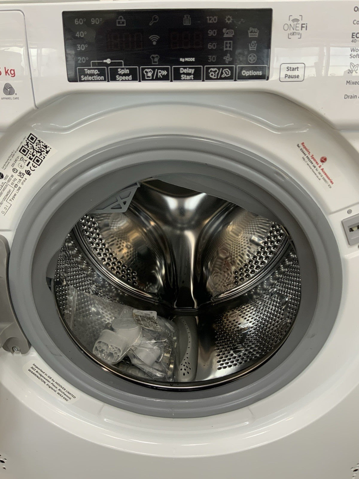 New Graded HOOVER HBWOS69TAME Integrated 9 kg 1600 Washing Machine RRP£549 K4