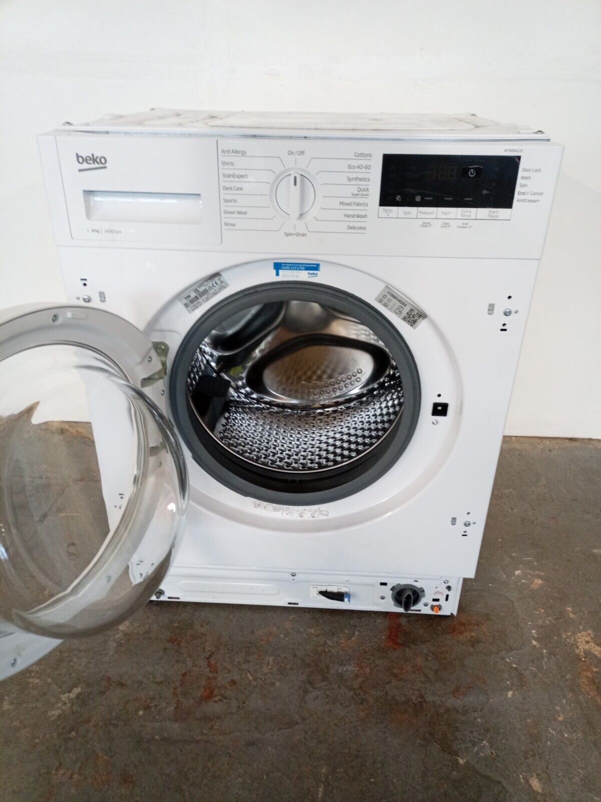New Graded Beko WTIK84111F Integrated 8 kg 1400 Spin Washing Machine RRP£4 K8