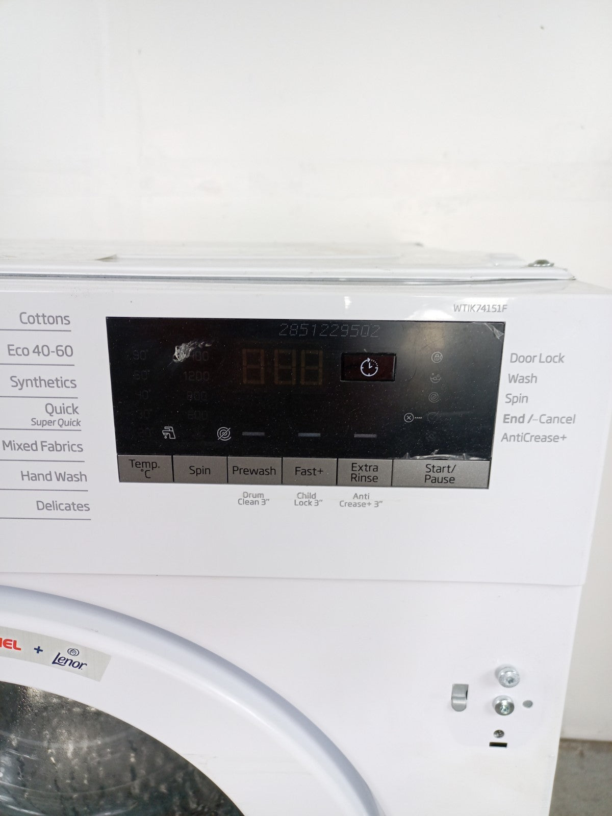 New Graded Beko WTIK74151F Integrated 7 kg 1400 Spin Washing Machine E61