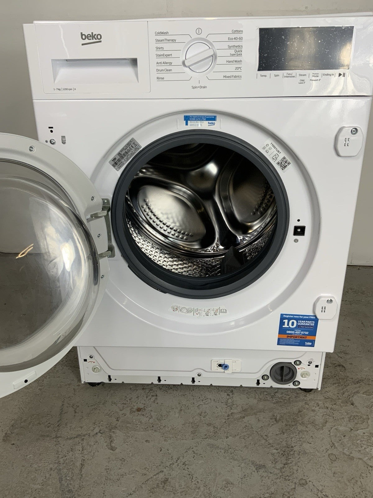 New Graded Beko WTIK72121 Integrated 7 kg 1200 Spin Washing Machine Y31