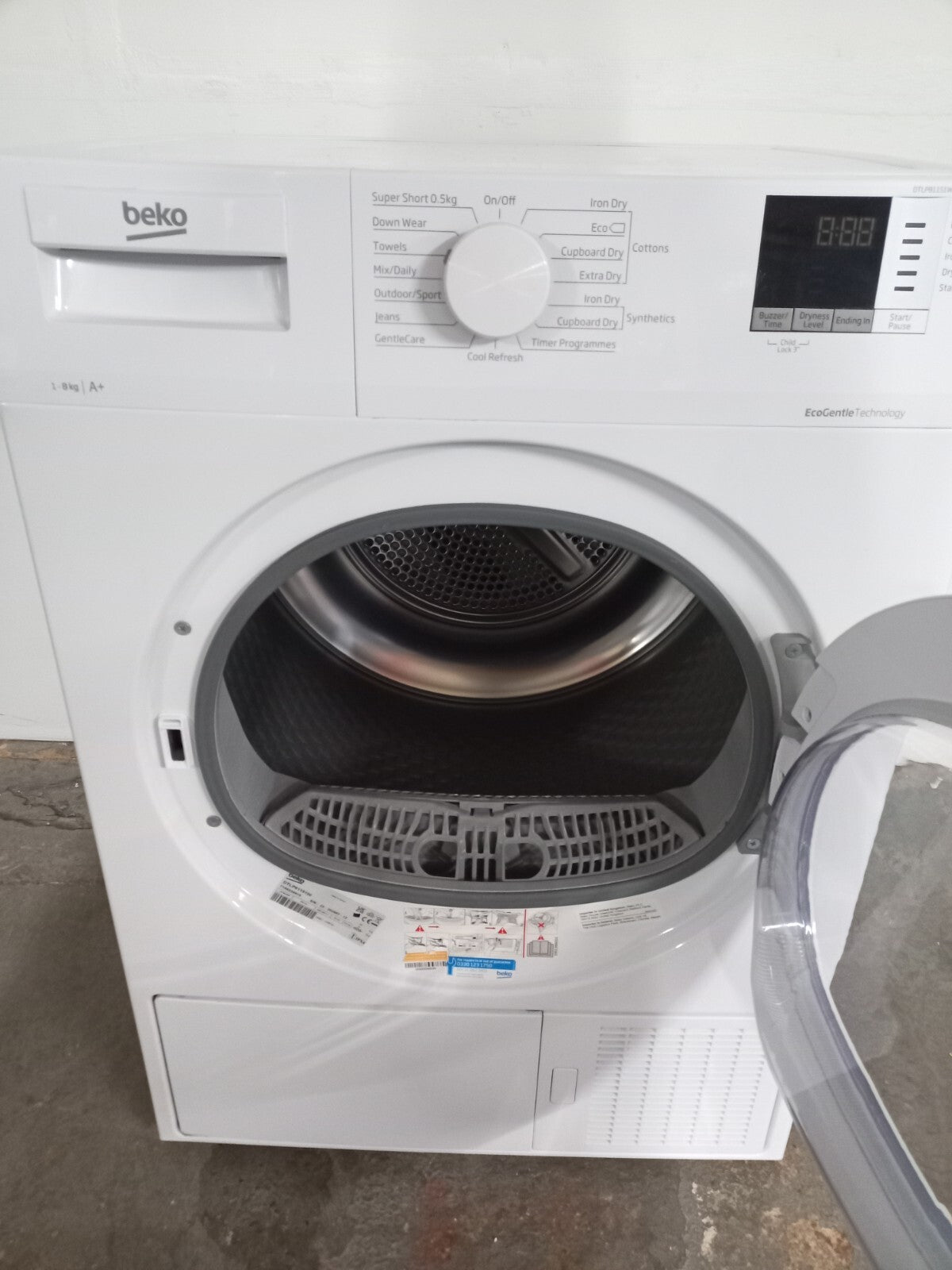New Graded  Beko DTLP81151W 8kg Heat Pump Tumble Dryer RRP£399 X61