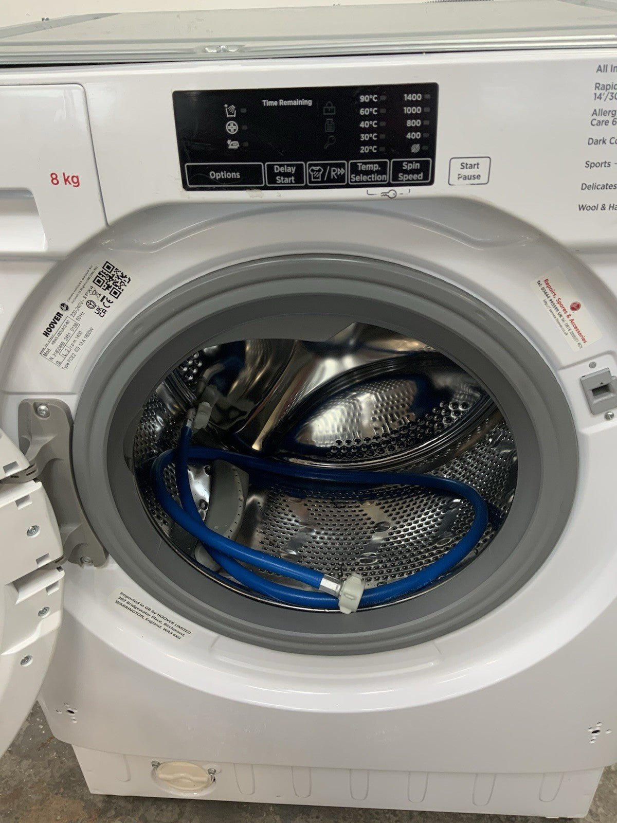 New Graded Hoover HBWS 48D1ACE-80 Integrated Washing Machine, 8kg, 1400 Spin K17