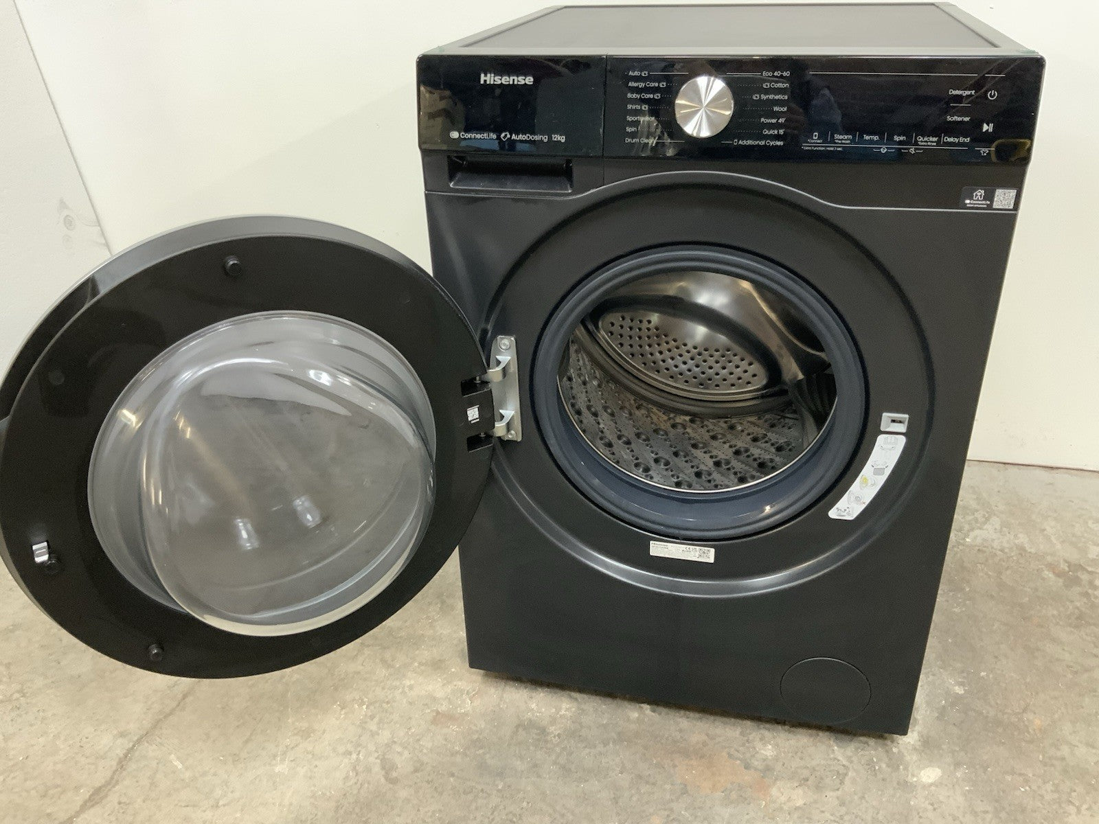 New Graded HISENSE 5S Series Auto WF5S1245BB WiFi 12 kg Washing Machine R55
