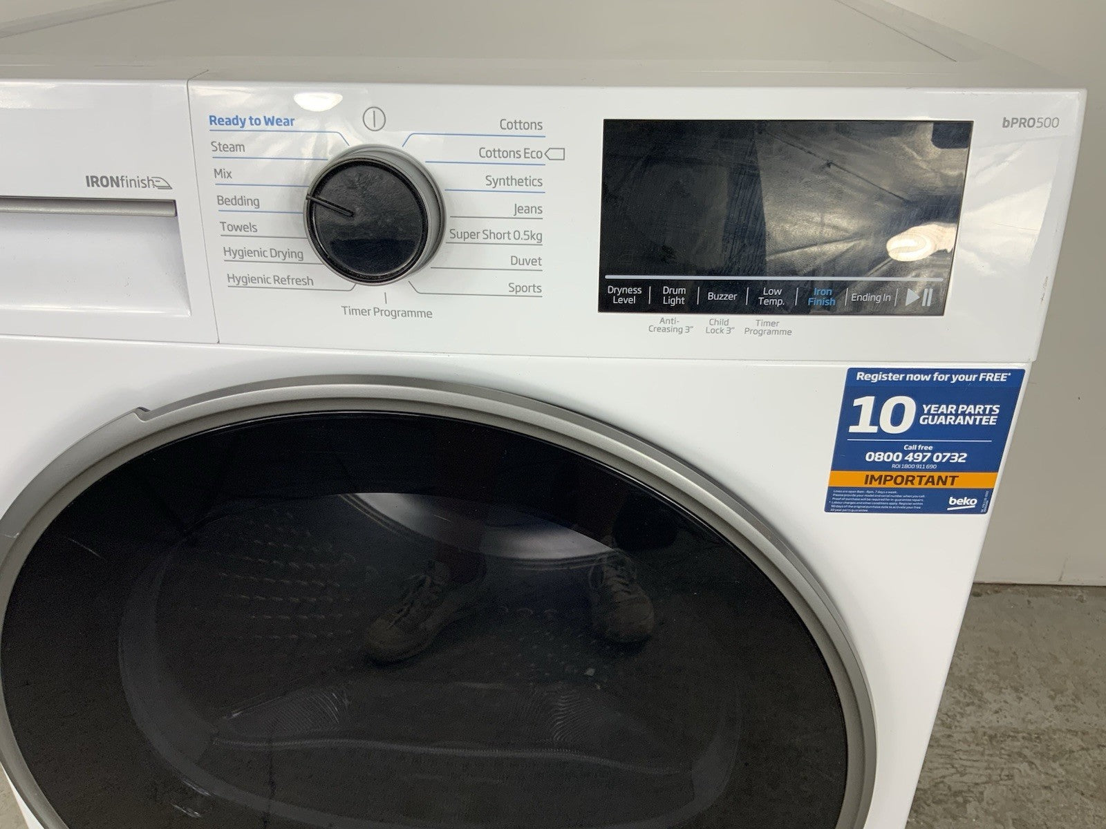New Graded BEKO Pro Ironfinish B5T48231IW 8 kg Heat Pump Tumble Dryer -White F15