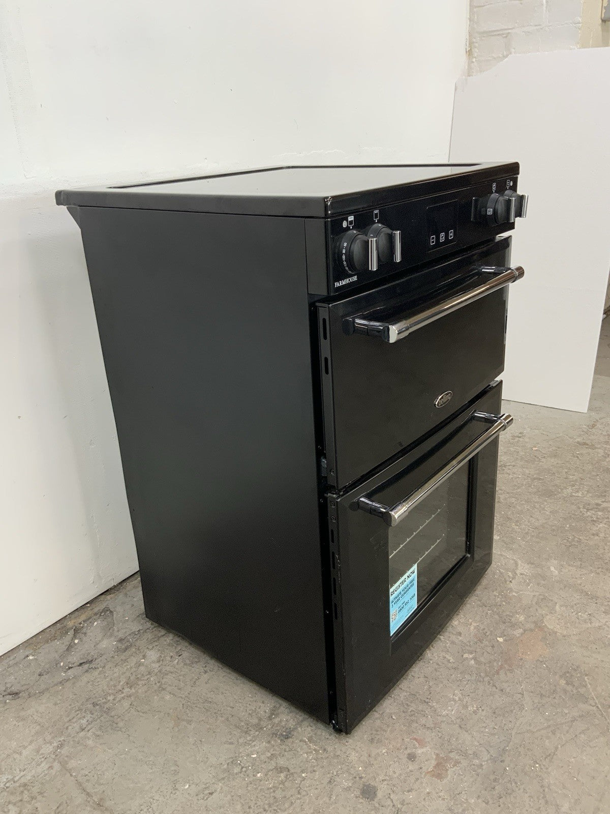 New Graded Belling BEL MRA Farmhouse 60Ei Induction Hob Cooker blackRRP£949 K90