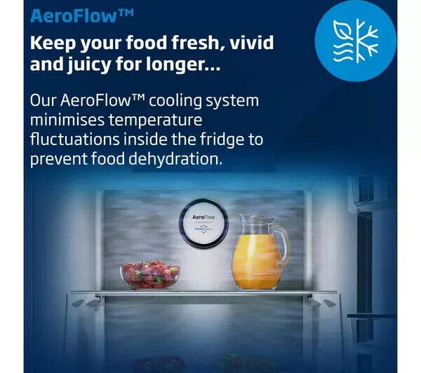 New Graded Black Steel Grundig GLNEP5686VPZ   Larder FrIdge RRP £549! -X8