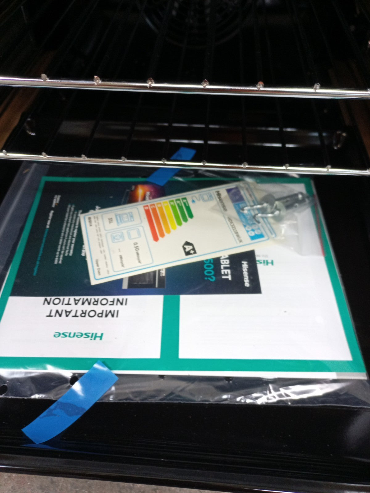 New Graded Hisense HDE3211BWUK 60cm Double Electric Cooker-White RRP£399 N81