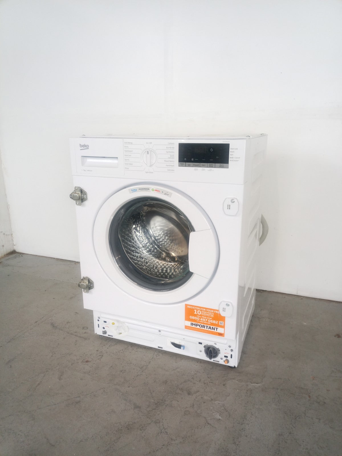 New Graded Beko WTIK74151F Integrated 7 kg 1400 Spin Washing Machine Y25