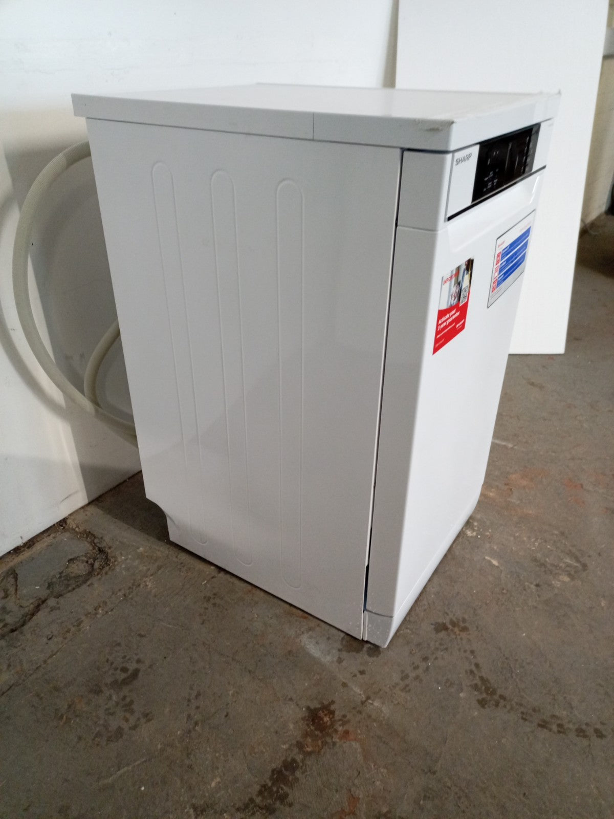 New Graded White Sharp QW-NS1CF49EW Freestanding Slimline Dishwasher RRP£319 T15