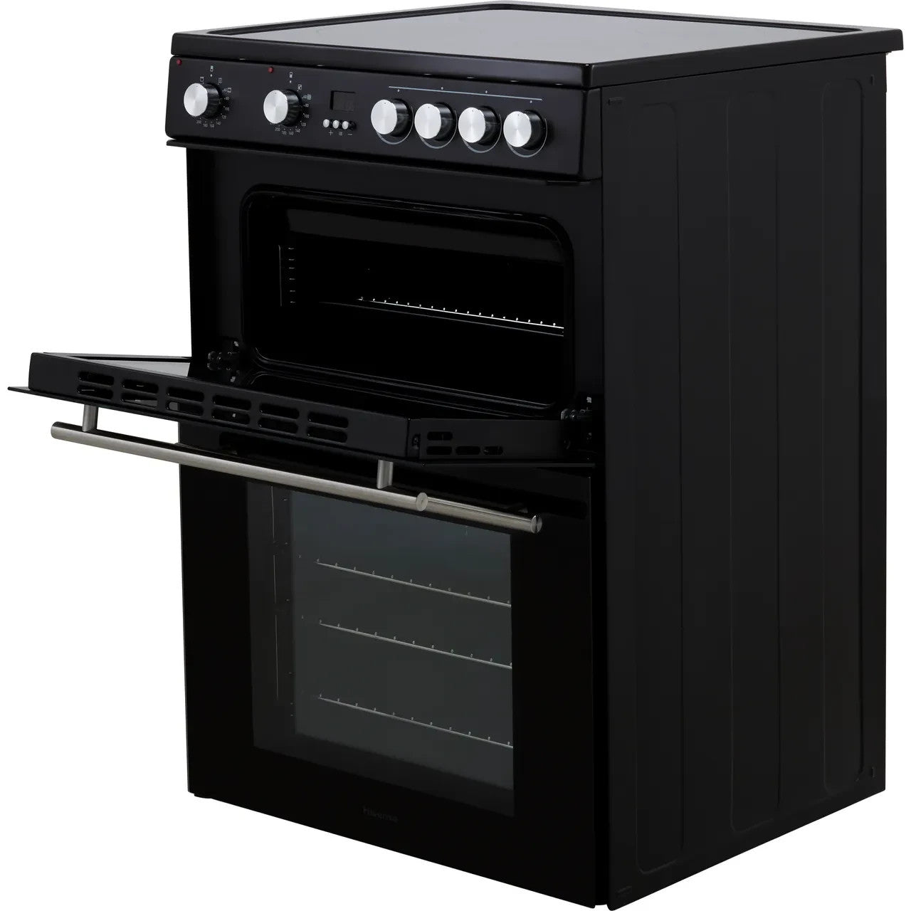 New Graded Hisense HDE3211BBUK Double Oven Electric Cooker with Ceramic Hob  K48