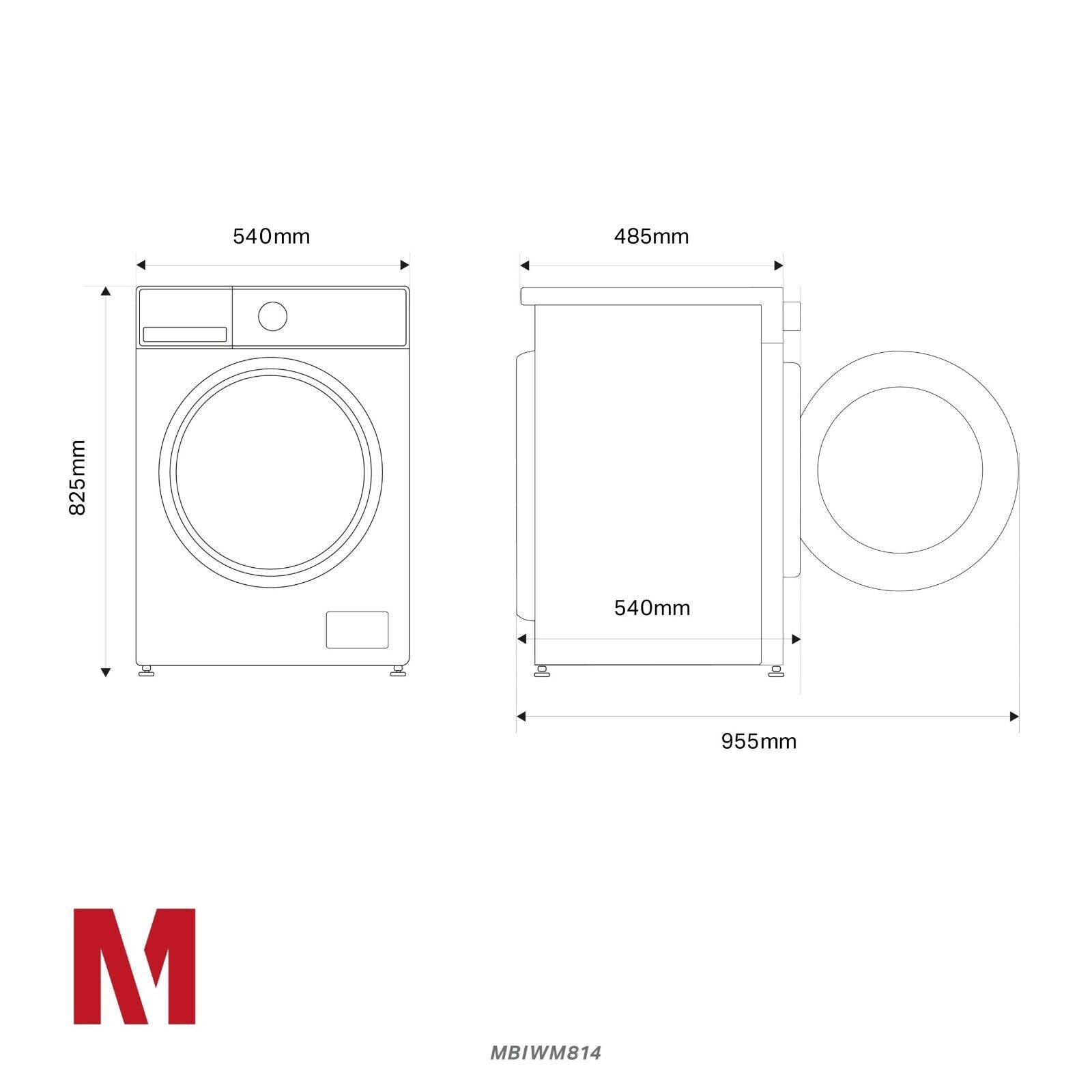 New Graded Montpellier MBIWM841 Integrated 8 kg 1400 Washing Machine RRP£399 F11