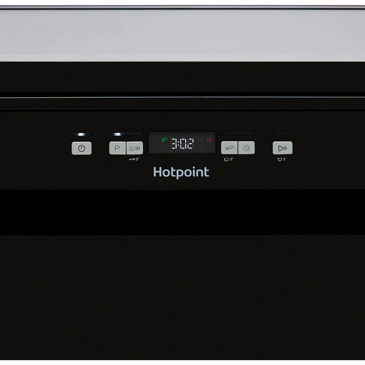 New Graded Hotpoint HFC3C26WCBUK Full Size Dishwasher - Black F42