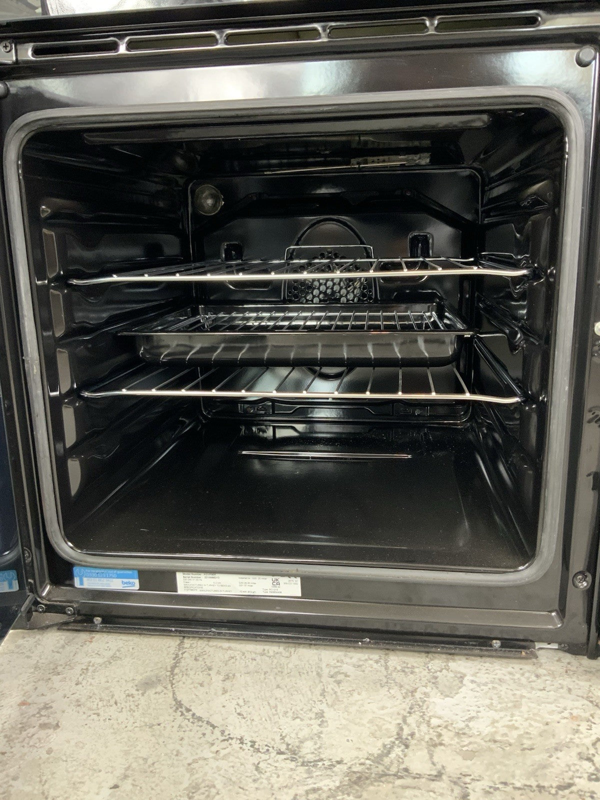 New Graded Beko KDVF90K 90cm Dual Fuel Range Cooker - Black Y53