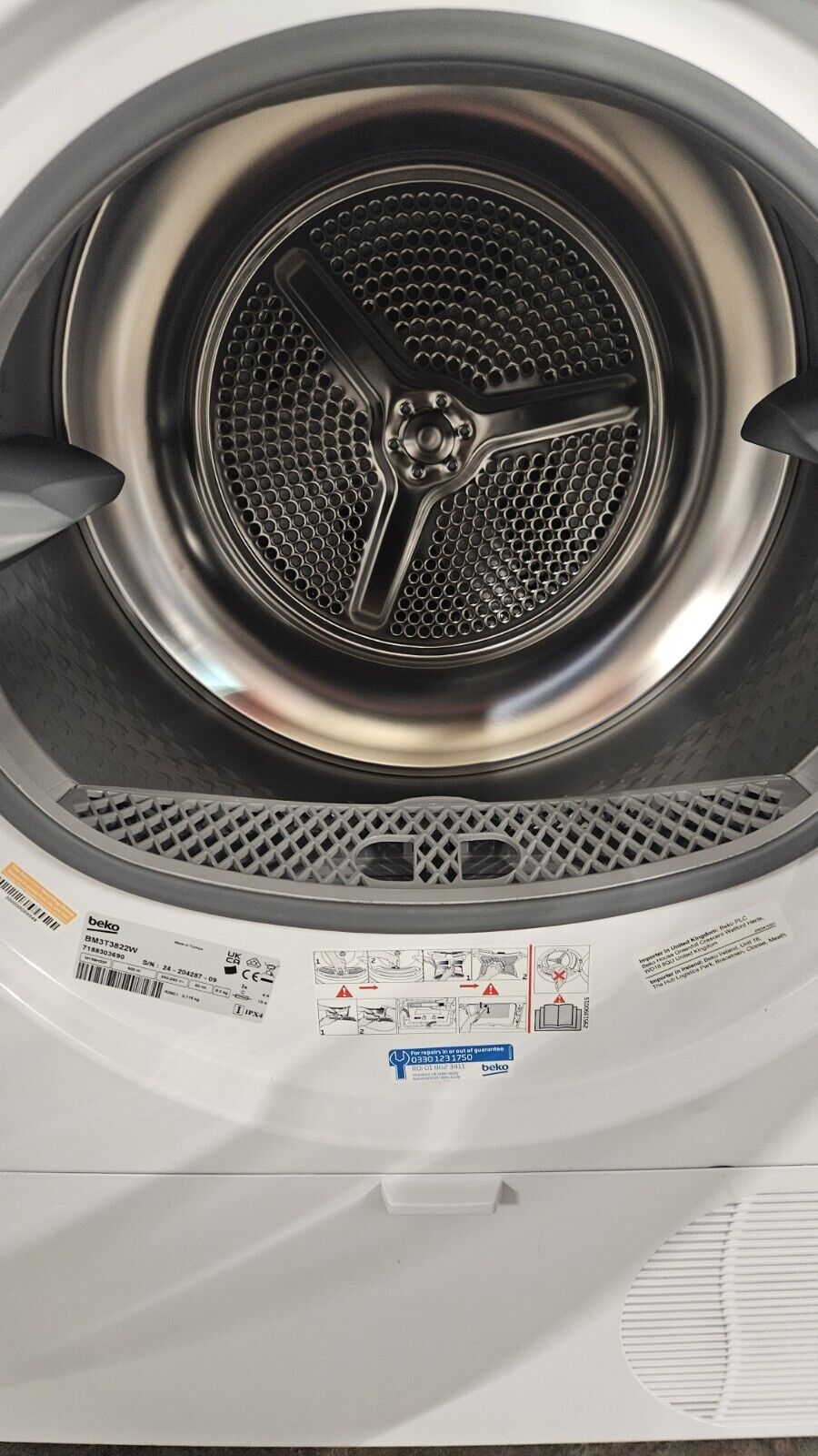 New Graded  Beko BM3T3822W 8kg Heat Pump Tumble Dryer RRP£349 X1