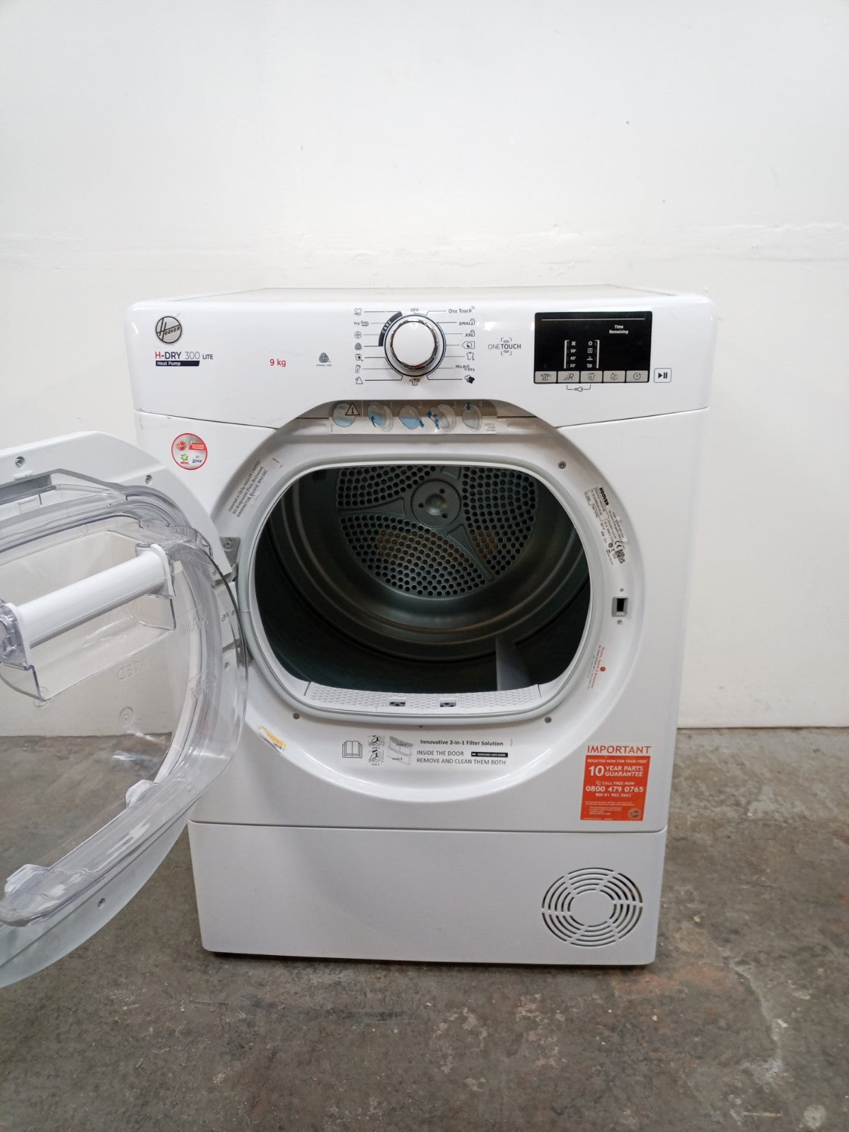 New Graded Hoover HLEH9A2DE-80 9kg Heat Pump  Dryer RRP £399 S76