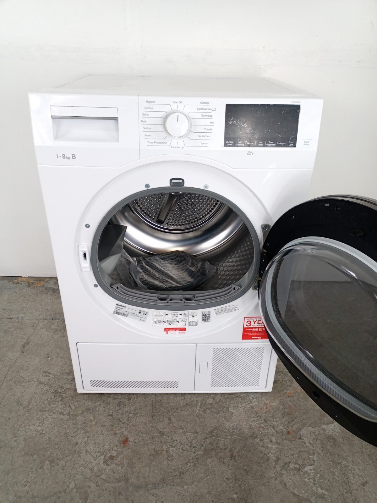 New Graded Beko LTK38020W 8kg Condenser Tumble Dryer RRP£399 P10