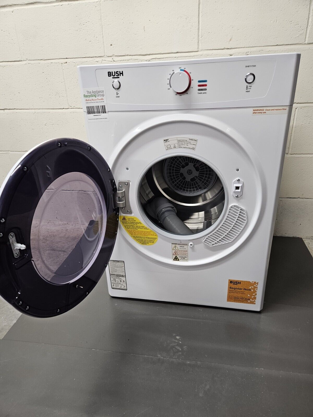 New Graded Bush DHB7VTD White 7KG Vented Tumble Dryer RRP £230 UK Delivery A1
