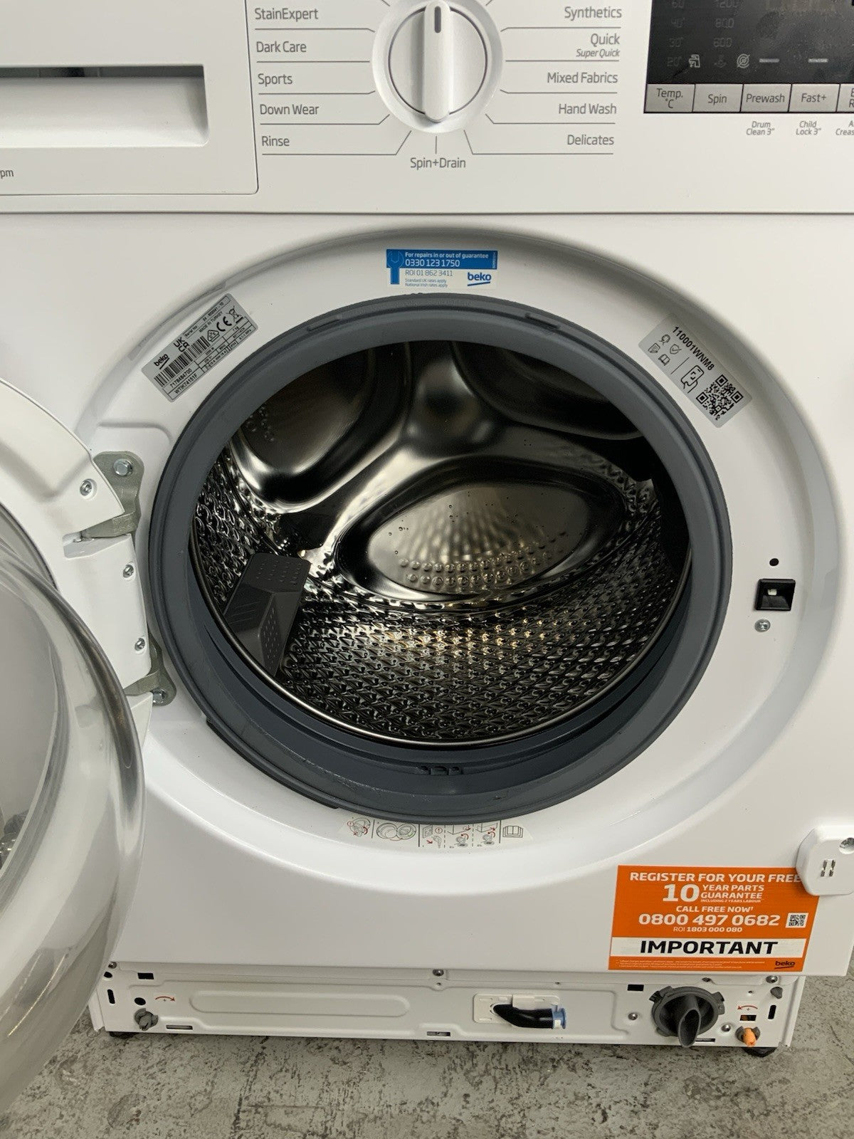 New Graded Beko WTIK74151F Integrated 7 kg 1400 Spin Washing Machine Y58