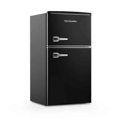 New Graded Black Montpellier MAB2035EK Retro Undercounter Fridge Freezer  P23