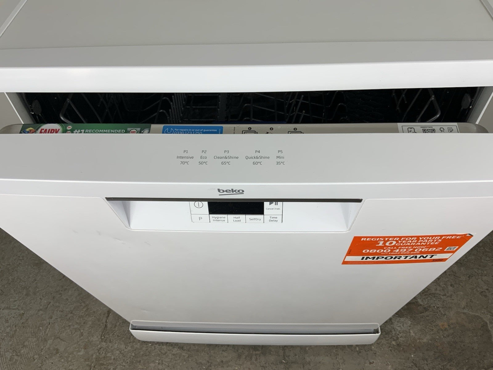 New Graded White BEKO BDFN15420W Pro HygieneIntense  Full-size Dishwasher F48