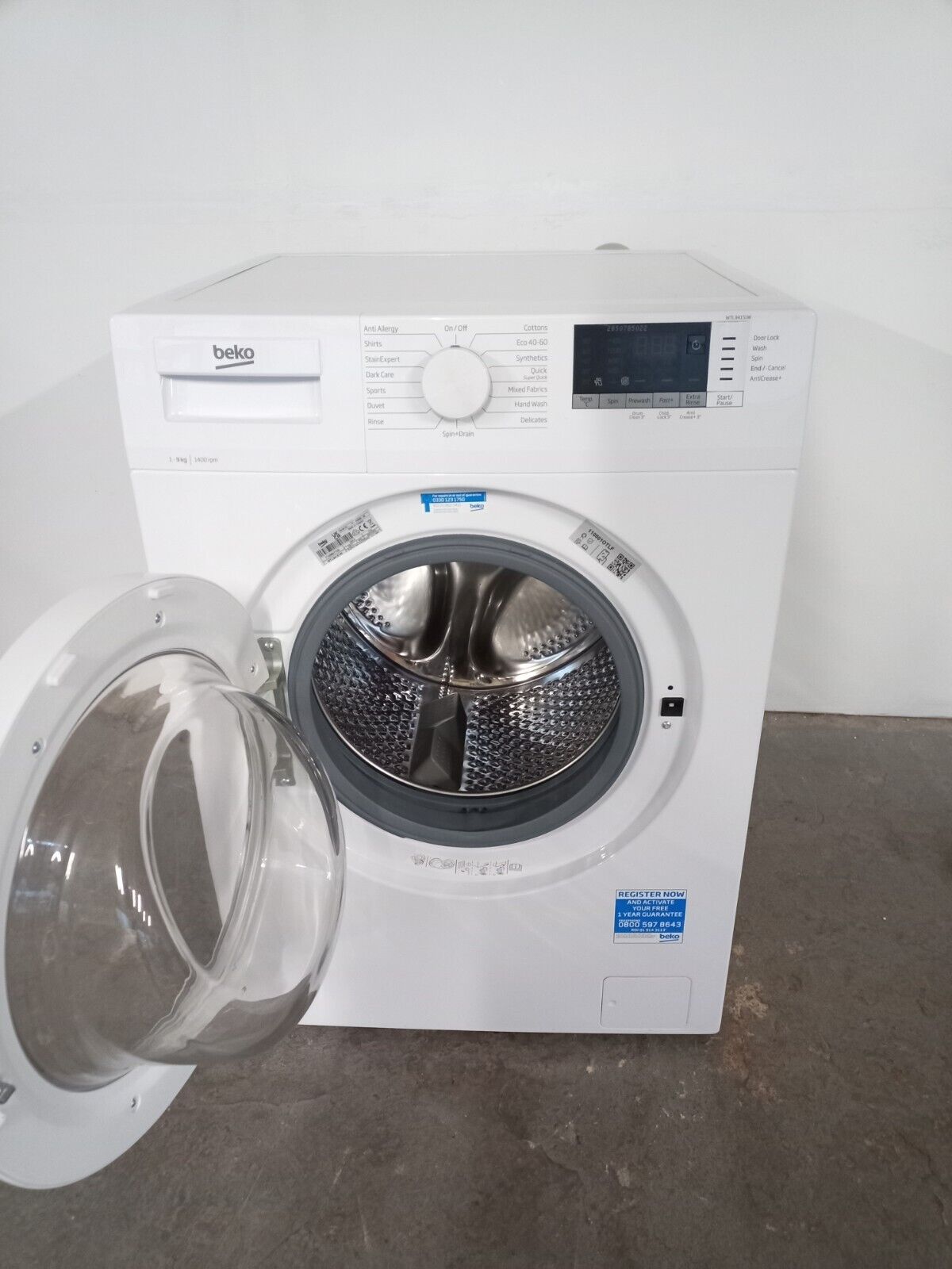 New Graded Beko WTL94151W 9 kg 1400 Spin Washing Machine RRP£349 Q26