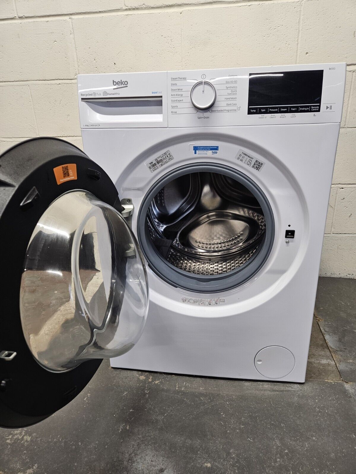 New Graded BEKO Pro IronFast B3W5841IW 8 kg 1400 Spin Washing Machine (CC4)