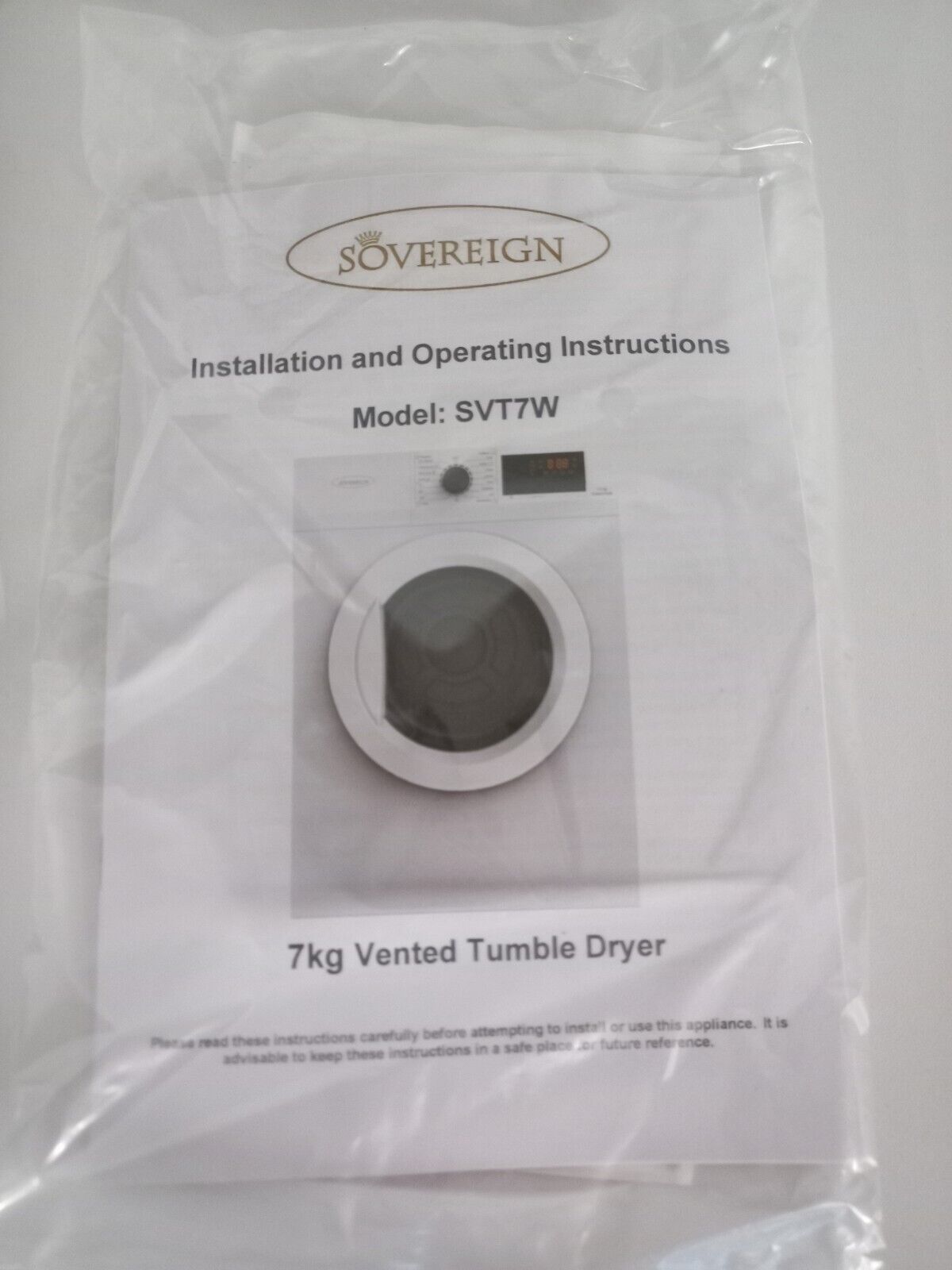 New Graded White Sovereign SVT7W 7KG Vented Tumble Dryer RRP £299 UK Del X60