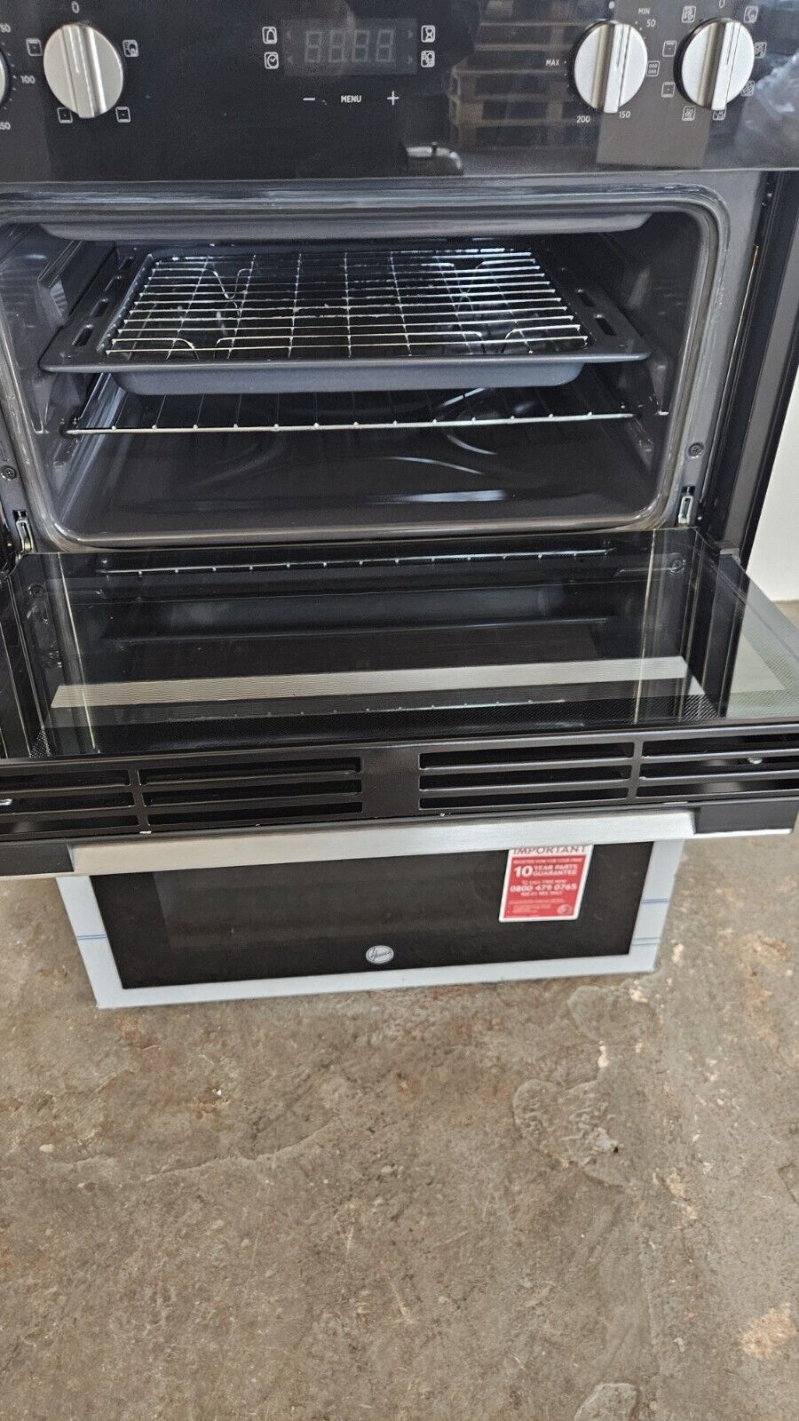 New Graded  HOOVER HO9DC3UB308BI Electric Built-in Double Oven RRP £429 (A1)