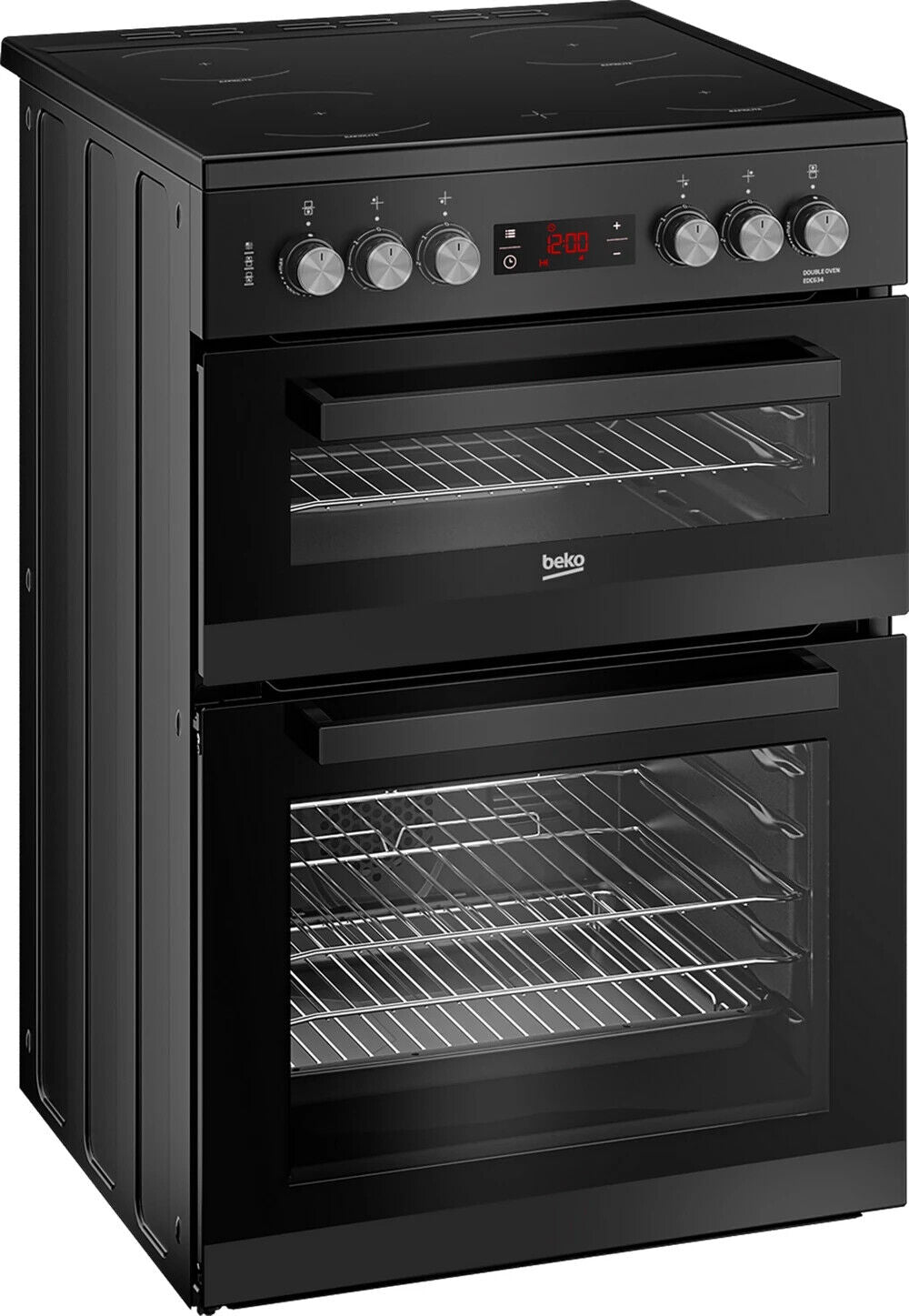 New Graded Black  Beko EDC634K  60cm Electric Double Cooker RRP£459 - UK Del X13