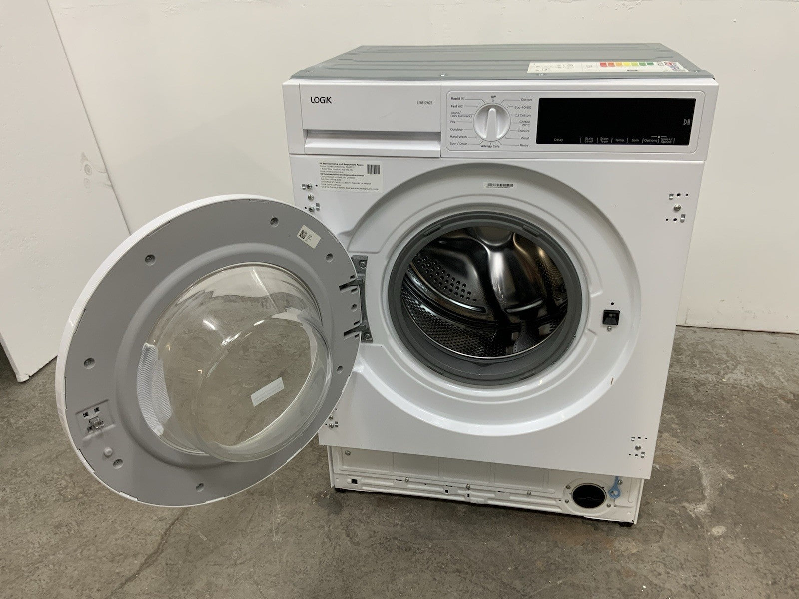 New Graded LOGIK T-series LIW812W22 Integrated 8 kg 1200 Washing Machine R44