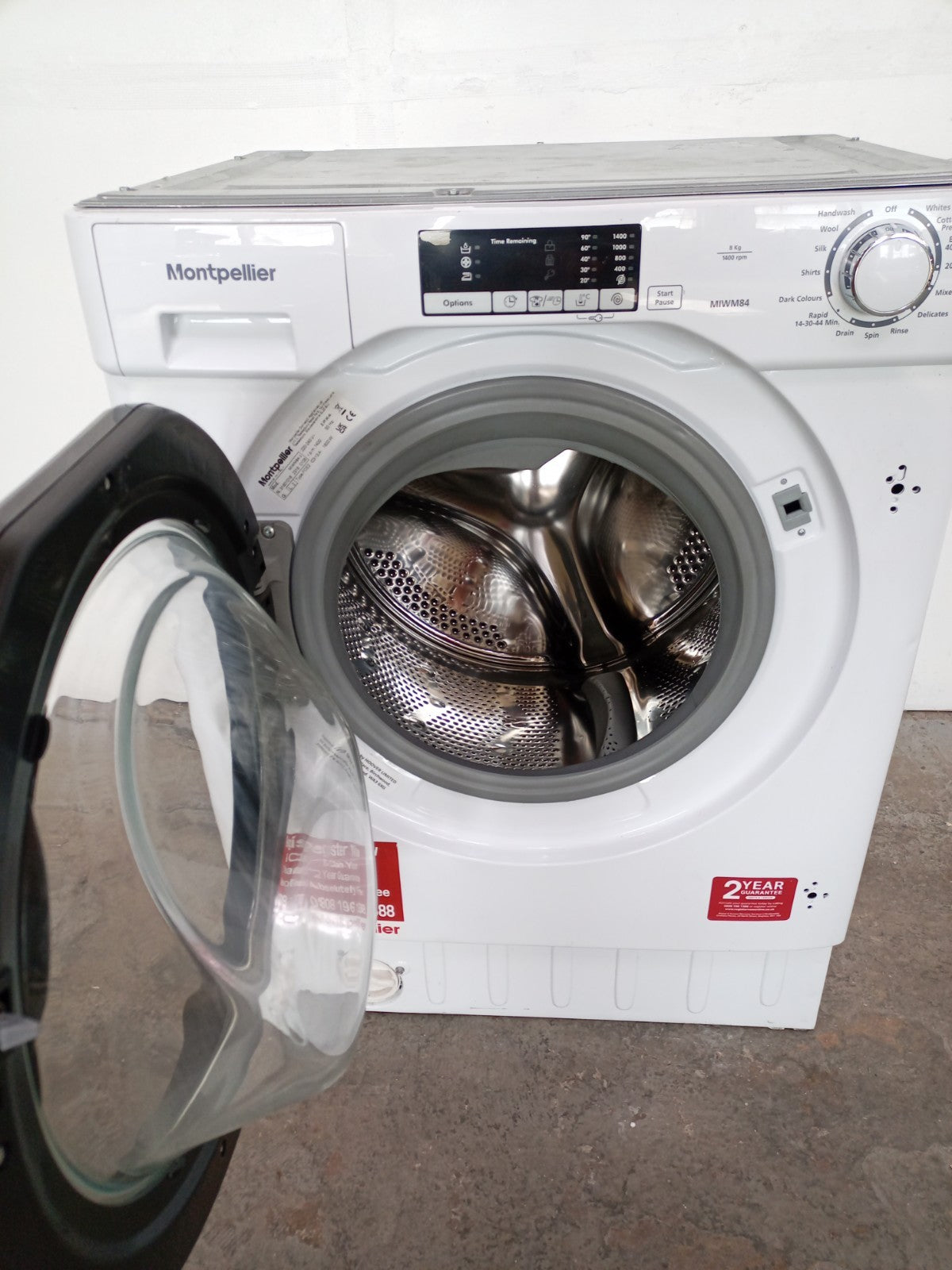 New Graded Montpellier MIWM84 Integrated 8 kg 1400 Spin Washing Machine V21
