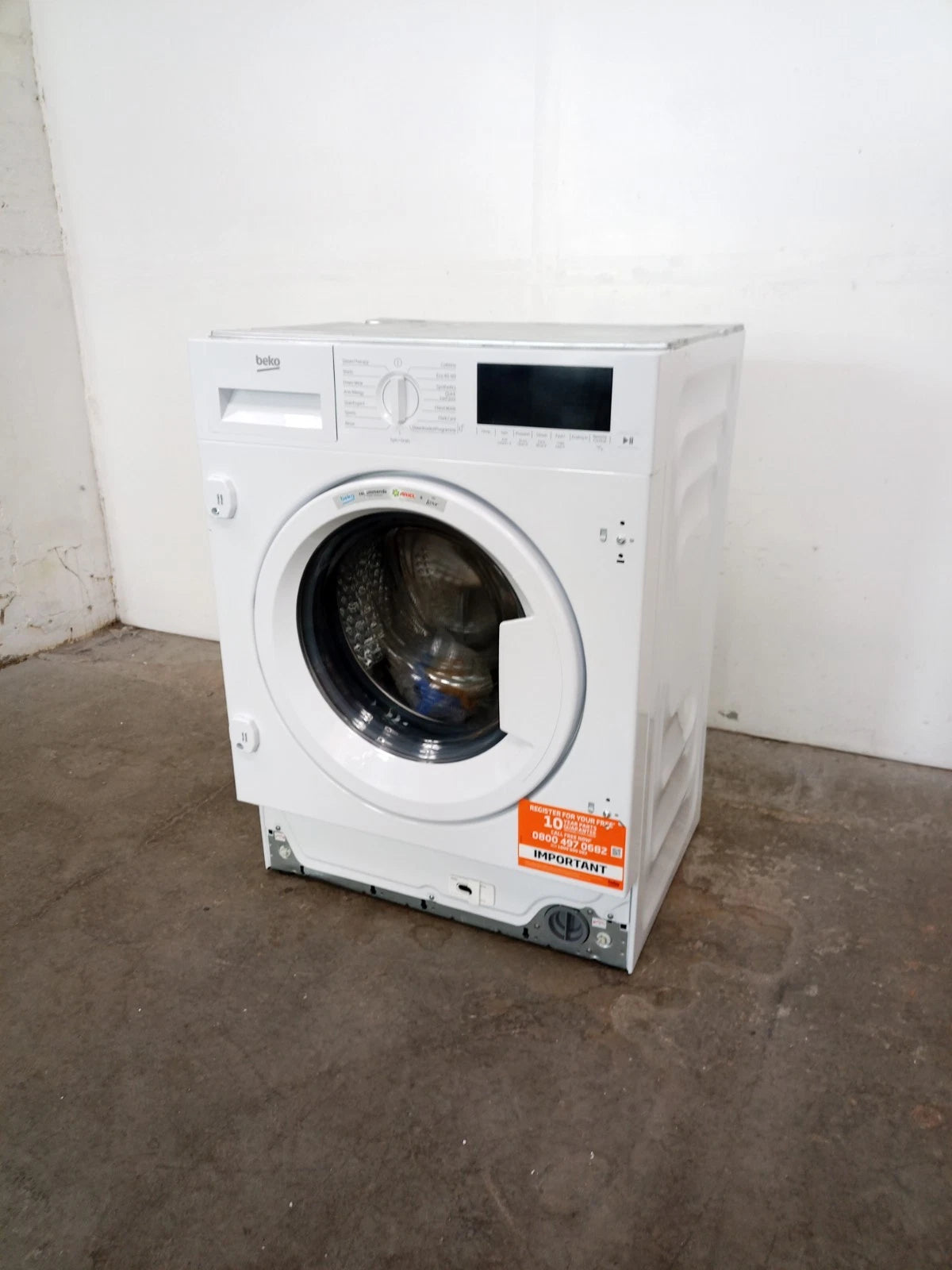 New Graded Beko WTIK84122 Integrated 8kg 1400 Spin Washing Machine rrp£429 G57