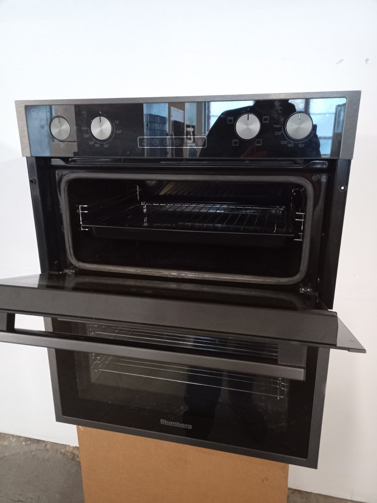 New Graded  Beko ROTN9202DX 60cm Built Under Double Oven Dark Steel RRP£549 F1